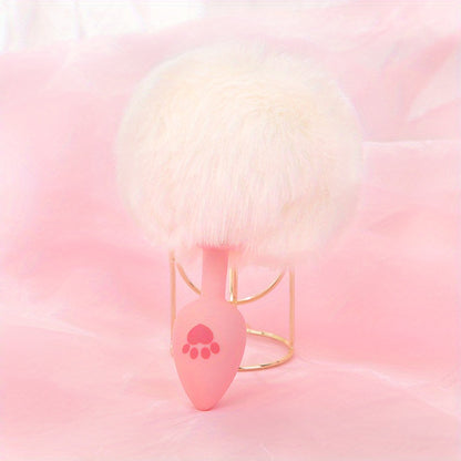 One Piece Cute Sexy Plush Pussy Tail Anal Plug Silicone Cat Paw Ass Plug, Fox Tail Animal Tail Dildo BDSM Cosplay Role Play Flirt Play, Sex Toys For Male Female