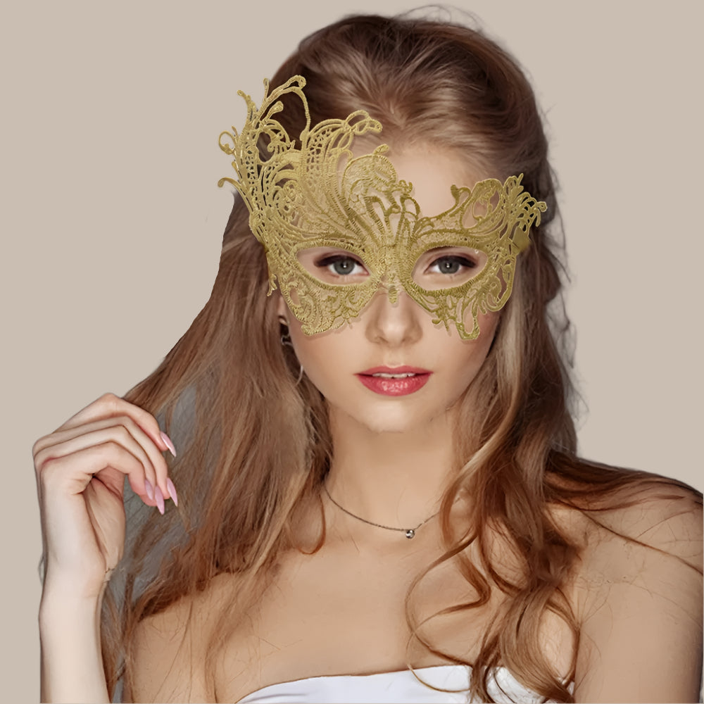 Golden Phoenix Lace Masquerade Mask