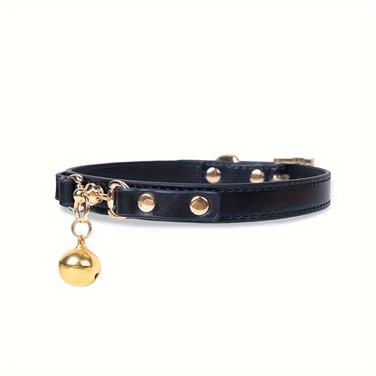 Suteyi Luxury Gothic Red & Black Dog Collar with Bell and Golden Chain Leash - Durable, Anti-Lost Pet Neckwear for Safe Walks, Suteyi