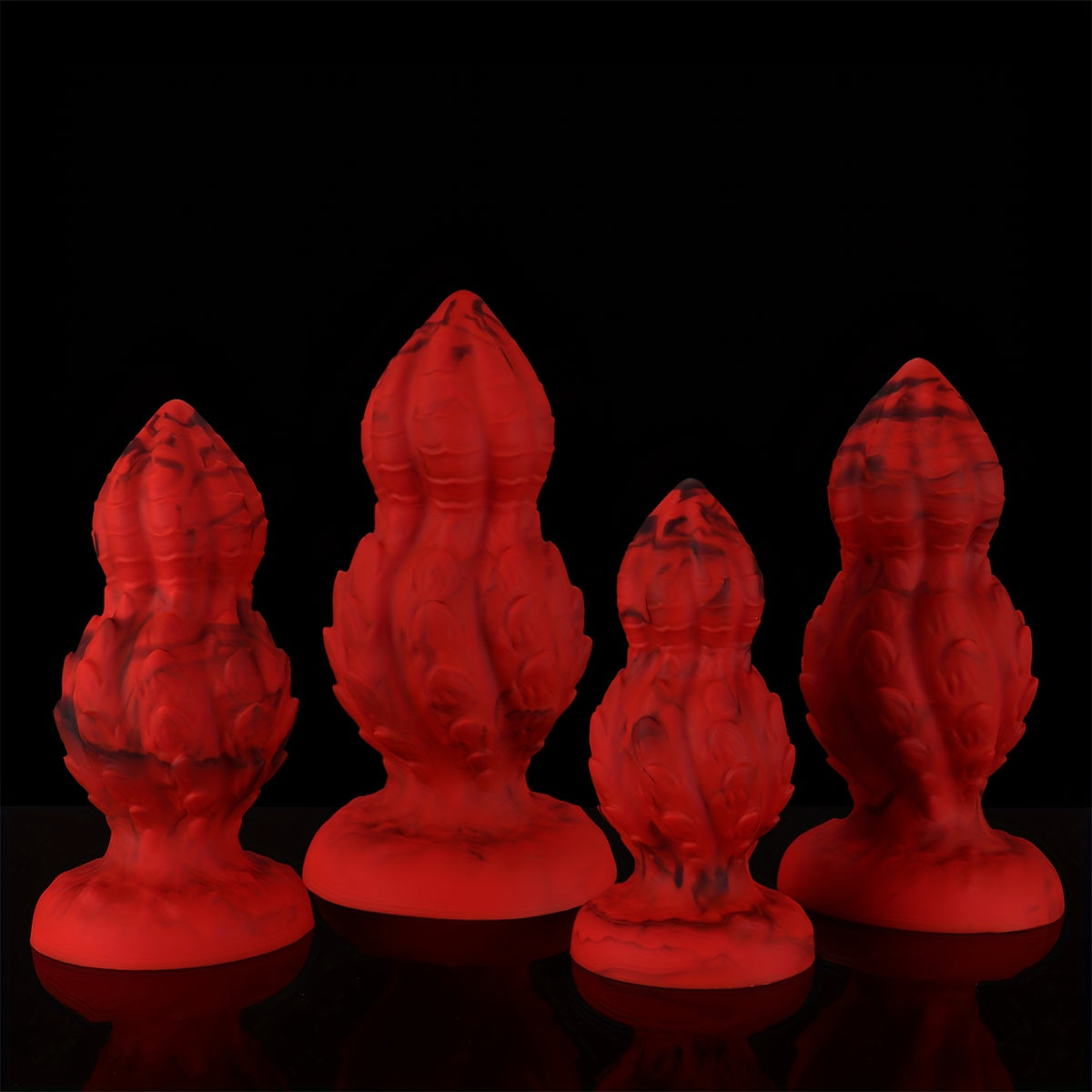 Spiral Scale Gourd Anal Plug — Glow Liquid Silicone S-XL