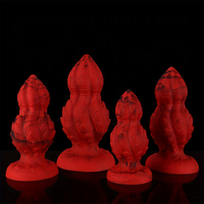 Spiral Scale Gourd Anal Plug — Glow Liquid Silicone S-XL