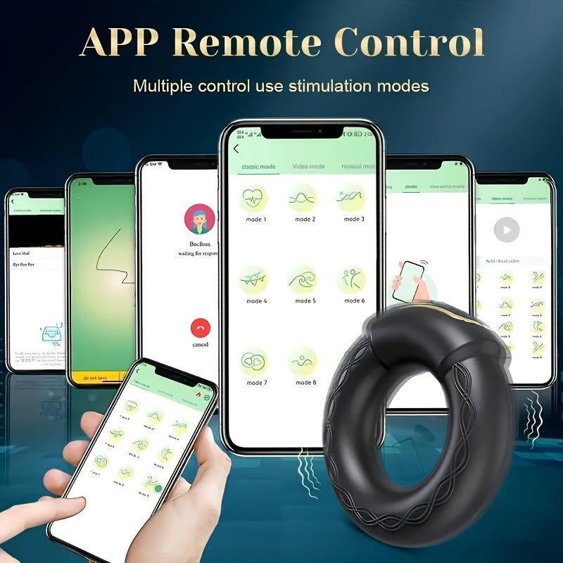 Double Vibrating Penis Ring with App Control