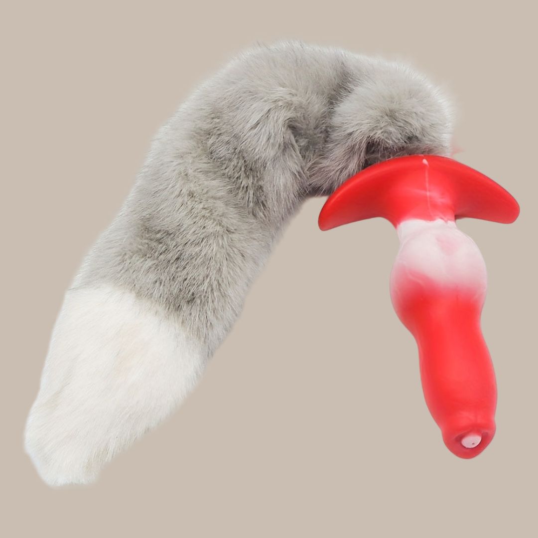 Sexy Anal Plug with Tail - Soft Silicone Butt Design for Adults, Wearable & Non-Electric, Perfect for Couples' Playtime