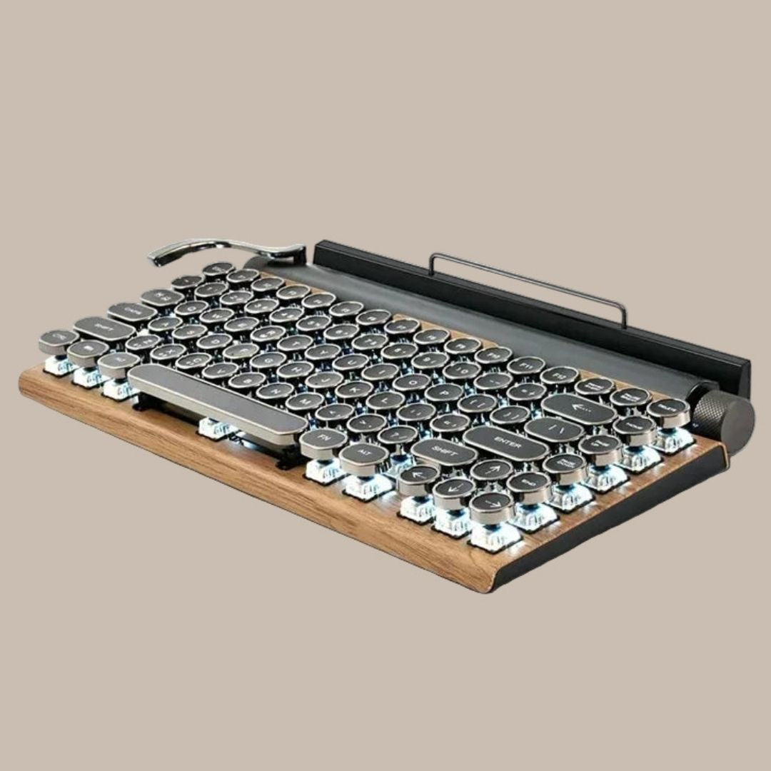 LED Backlit Wooden Keyboard