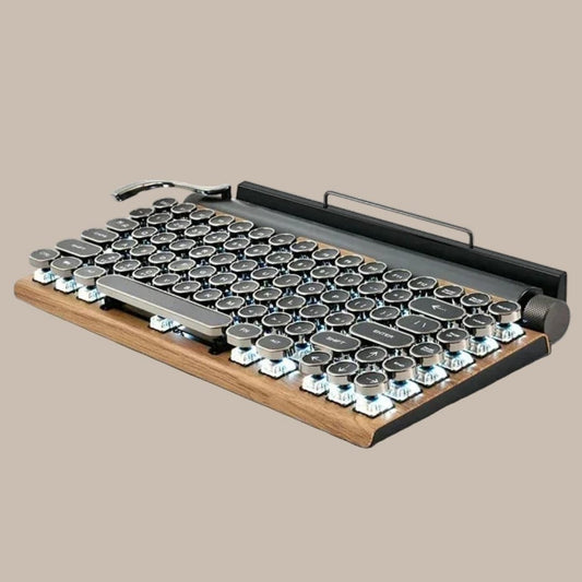 Vintage Wood Panel Keyboard