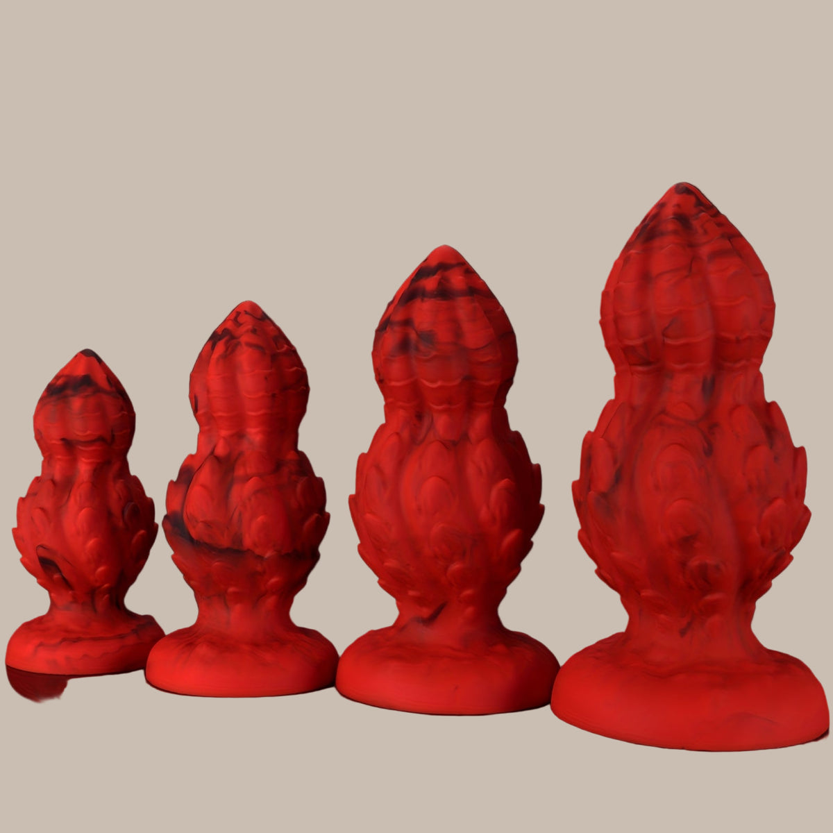 Spiral Scale Gourd Anal Plug — Glow Liquid Silicone S-XL