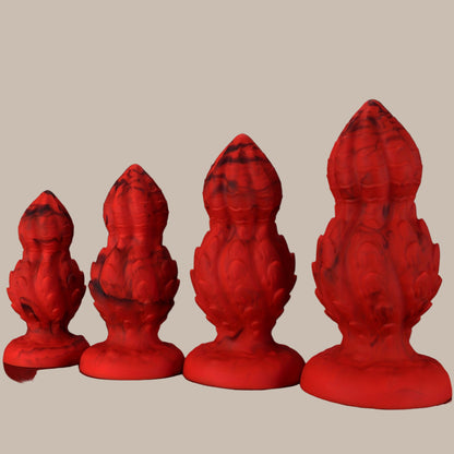 Spiral Scale Gourd Anal Plug — Glow Liquid Silicone S-XL