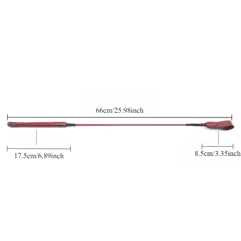 1pc Professional Equestrian Short Whip - Red Faux Leather with Black Grip, Anti-Slip Wrist Strap, Durable Horse Riding Crop for Training & Competitions, Equestrian Equipment, Sleek Design, Secure Grip Handle