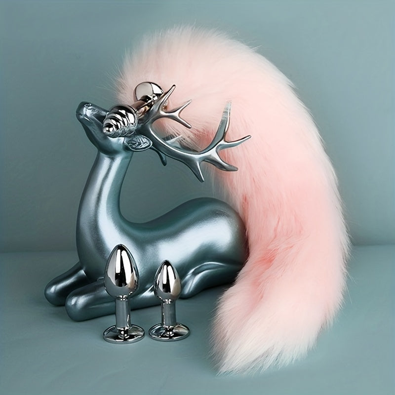 3pcs Detachable Fox Tail Metal Anal Plug, Three Types Plug Butt Plug, Cosplay Sex Games, Sex Toys For Men And Women