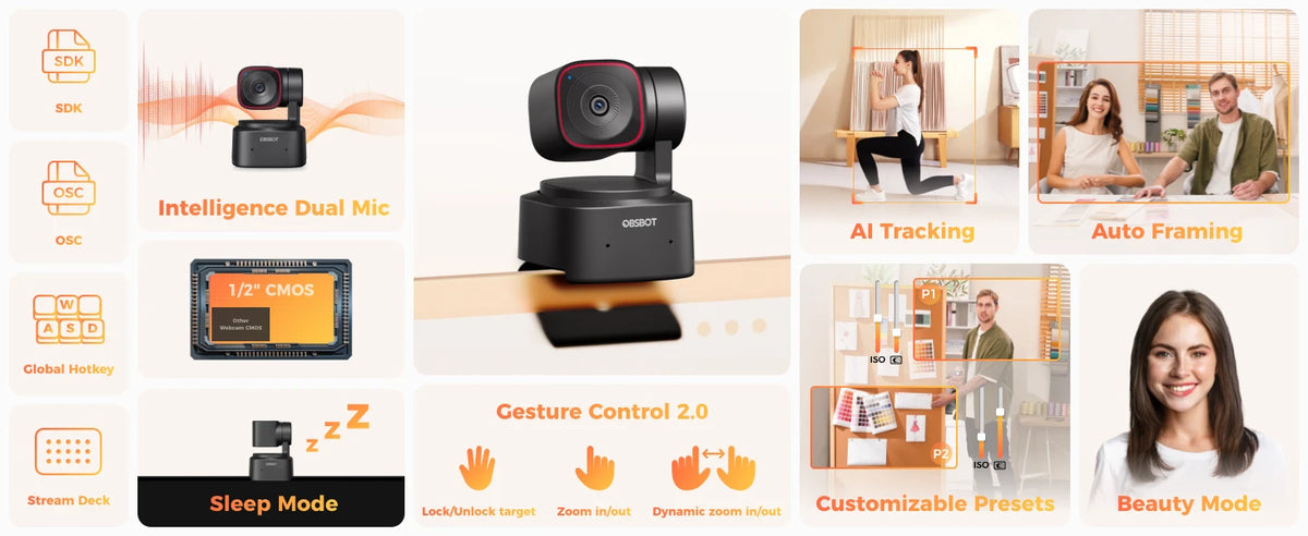 4K AI Tracking Webcam