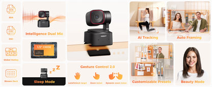 4K AI Tracking Webcam