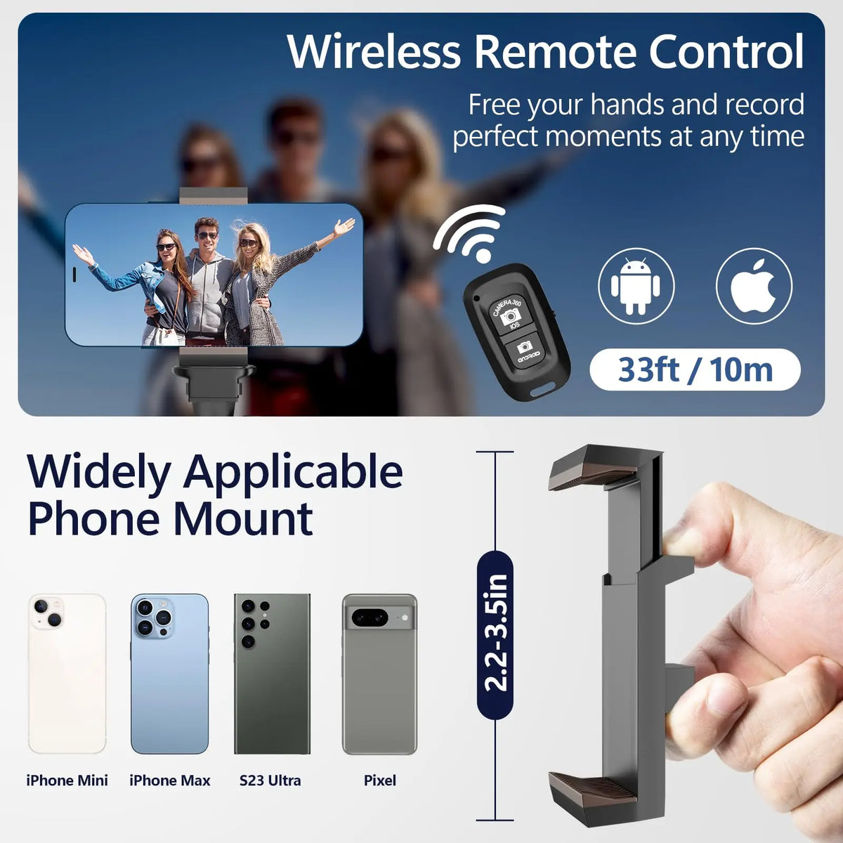 Bluetooth Selfie Stick Tripod