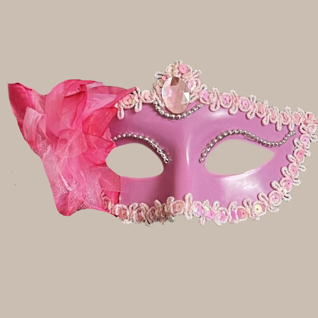 Lily Flower Rhinestone Half-Face Mask
