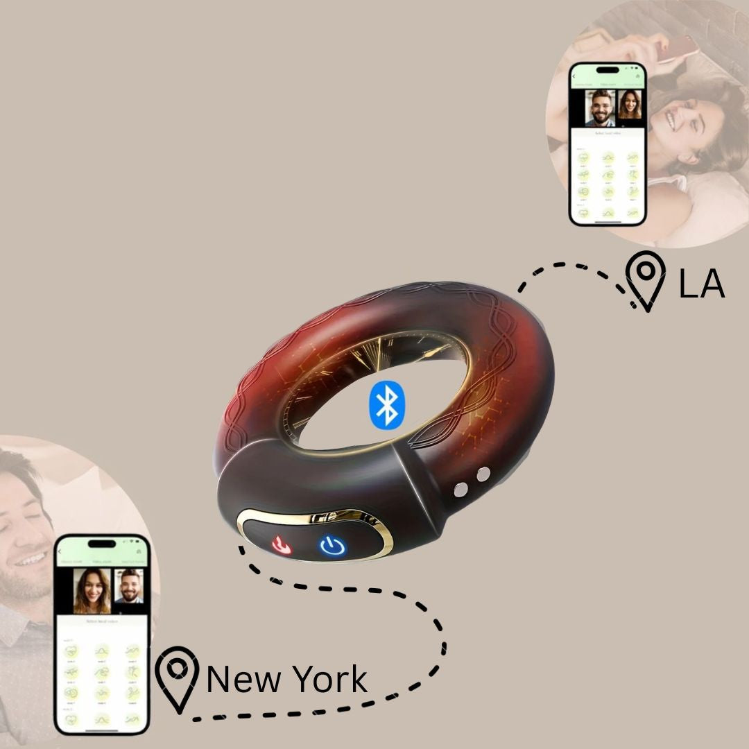 Double Vibrating Penis Ring with App Control