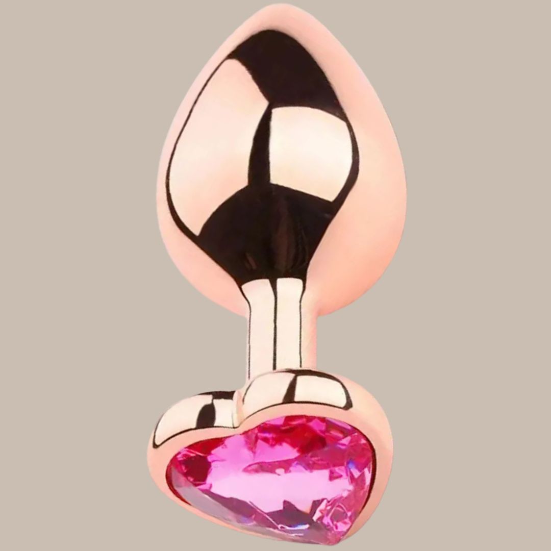Premium Rose Gold Pink Heart Crystal