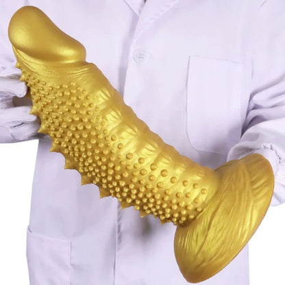 Golden Spiky Texture Dildo — 5 Sizes Anal and Vaginal