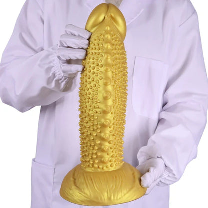 Golden Spiky Texture Dildo — 5 Sizes Anal and Vaginal