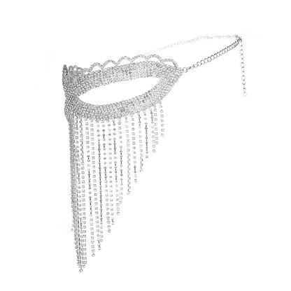 Crystal Tassel Masquerade Headwear Chain