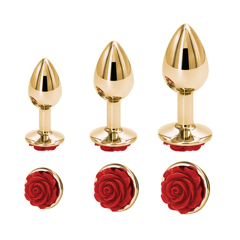 Crystal Heart Metal Plug Massager Set
