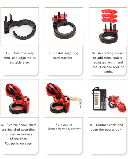 Vibrating Shock Chastity Cage