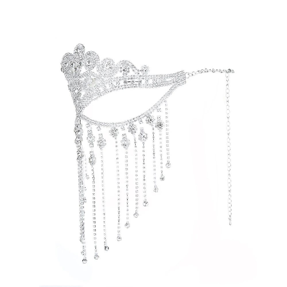 Crystal Tassel Masquerade Headwear Chain