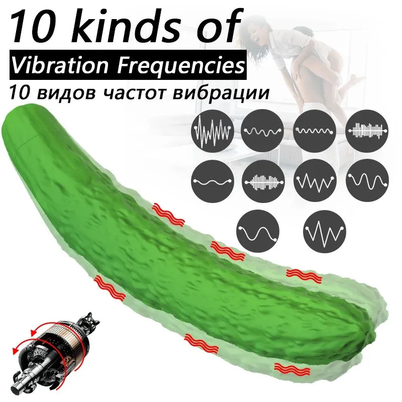 Cucumber Vibrating Dildo — 7-Frequency USB Rechargeable