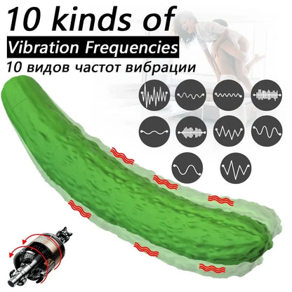 Cucumber Vibrating Dildo — 7-Frequency USB Rechargeable