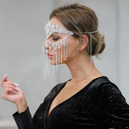 Crystal Tassel Masquerade Headwear Chain