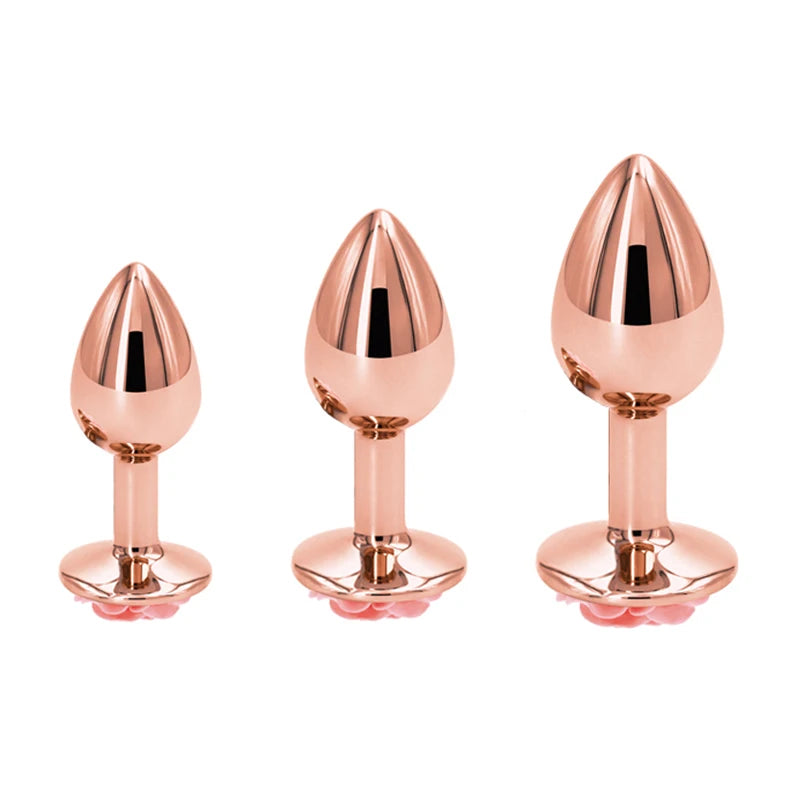 Crystal Heart Metal Plug Massager Set