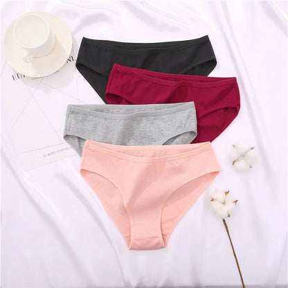 Female Underpants Solid Color Pantys S-XL