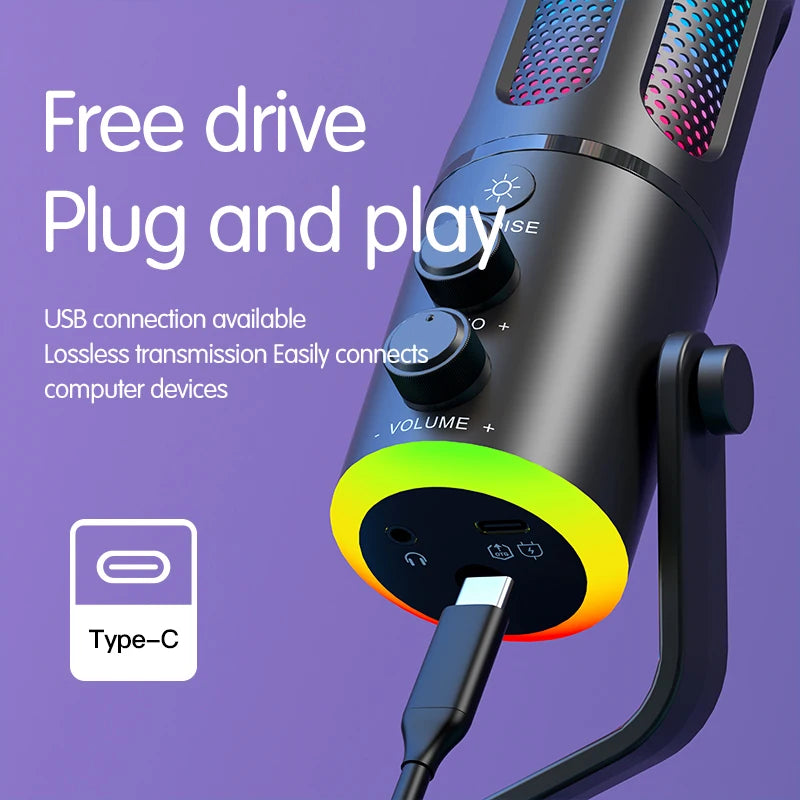 Webcam Streaming LED Mic