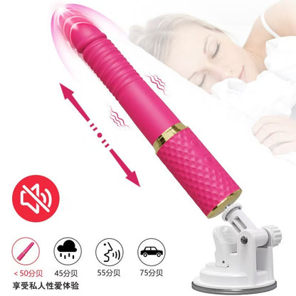 Thrusting Dildo Vibrator with Bracket Stand
