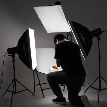 Triple E300 Lights with Softboxes & Stands