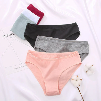 Female Underpants Solid Color Pantys S-XL