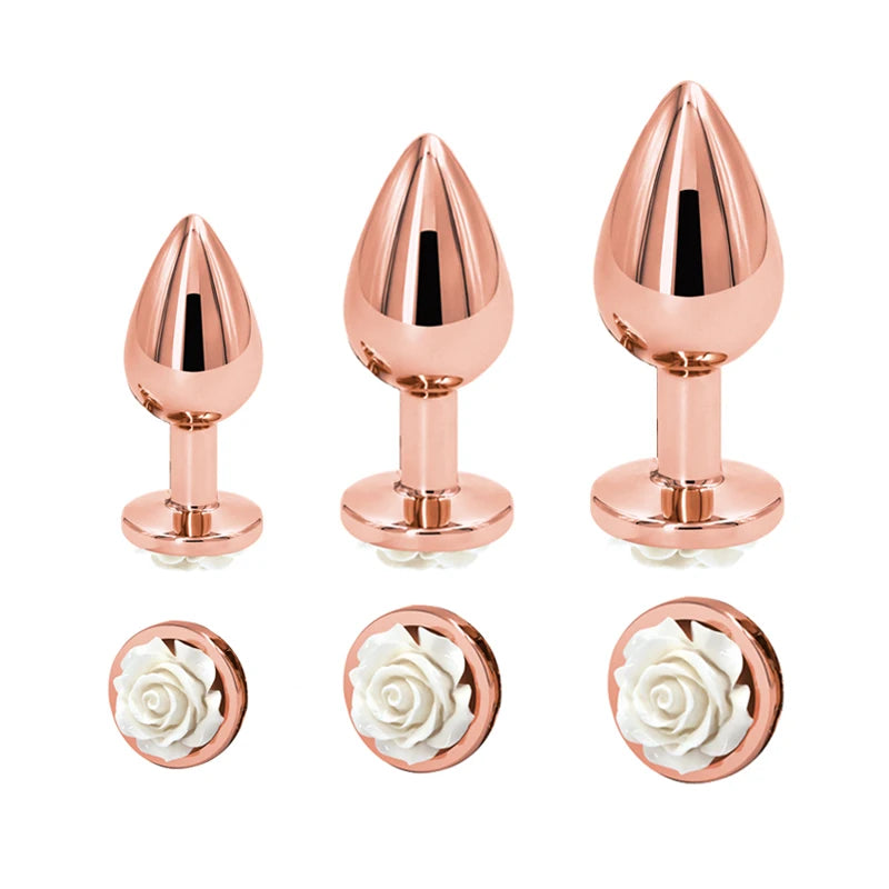 Crystal Heart Metal Plug Massager Set