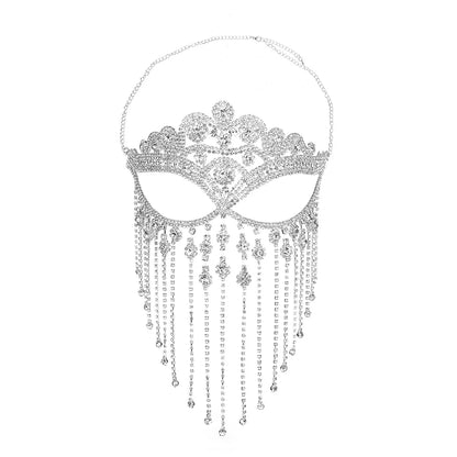 Crystal Tassel Masquerade Headwear Chain