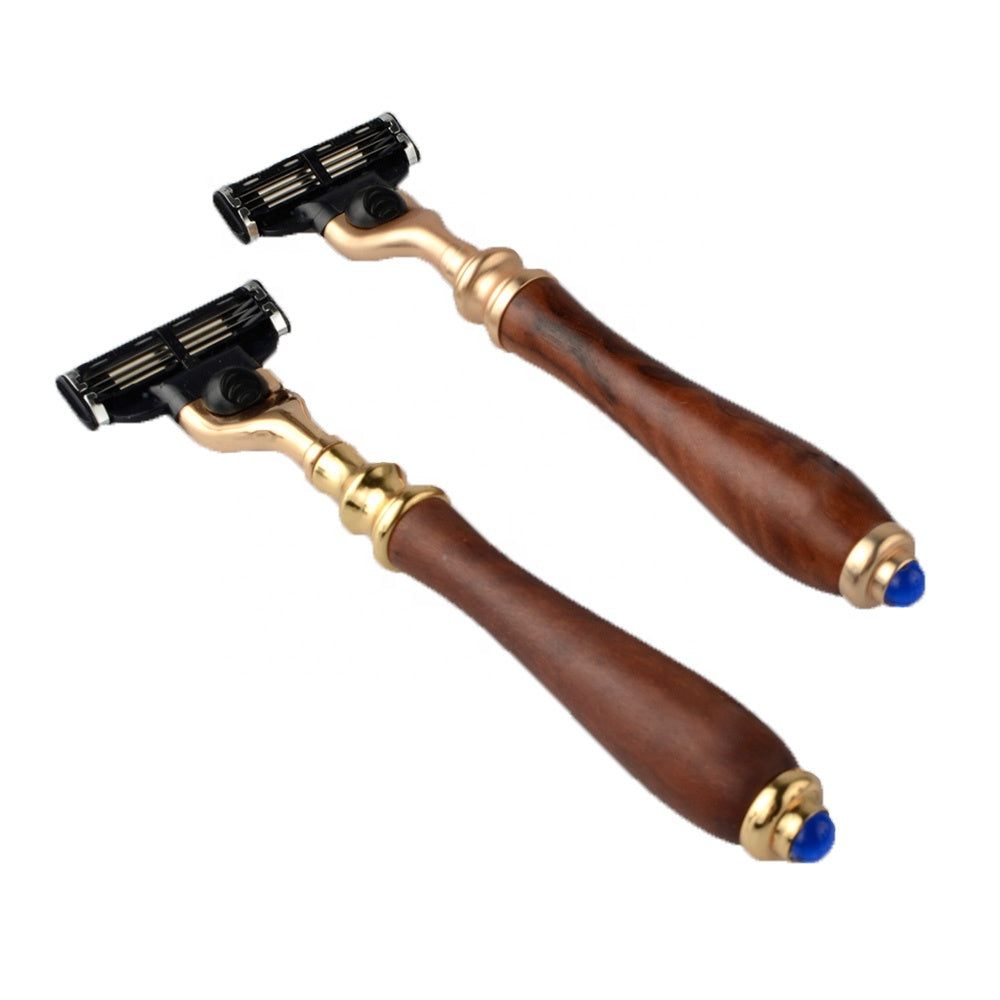Luxury Gold-Plated Wooden Handle
