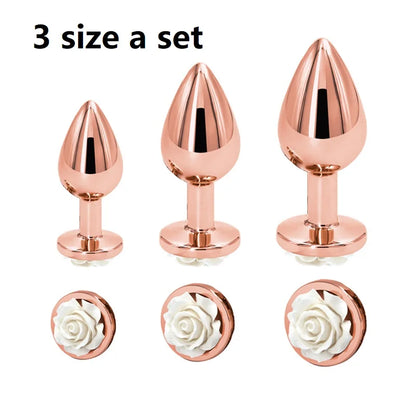 Crystal Heart Metal Plug Massager Set