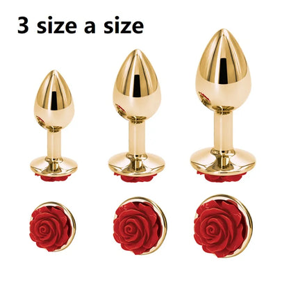 Crystal Heart Metal Plug Massager Set