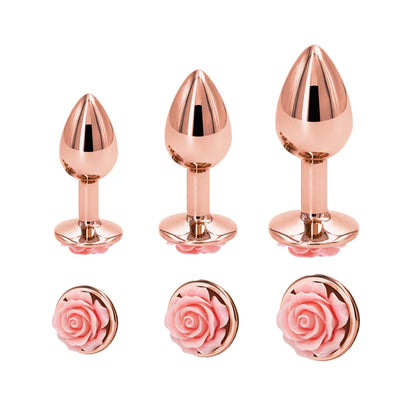 Crystal Heart Metal Plug Massager Set