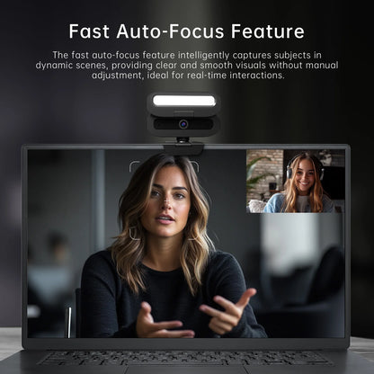 LED Lights Autofocus 4k Webcam