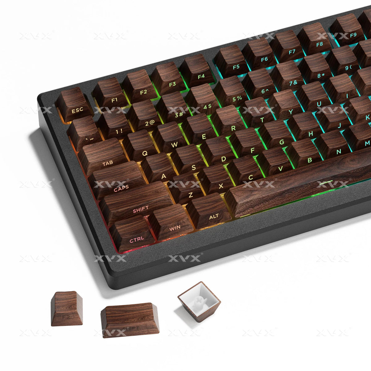 Wooden PBT Keycaps