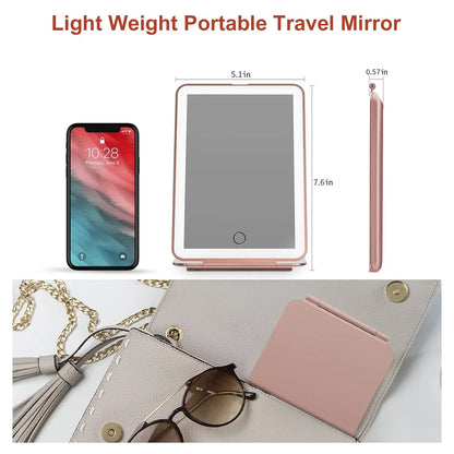 LED Foldable Travel Makeup Mirror