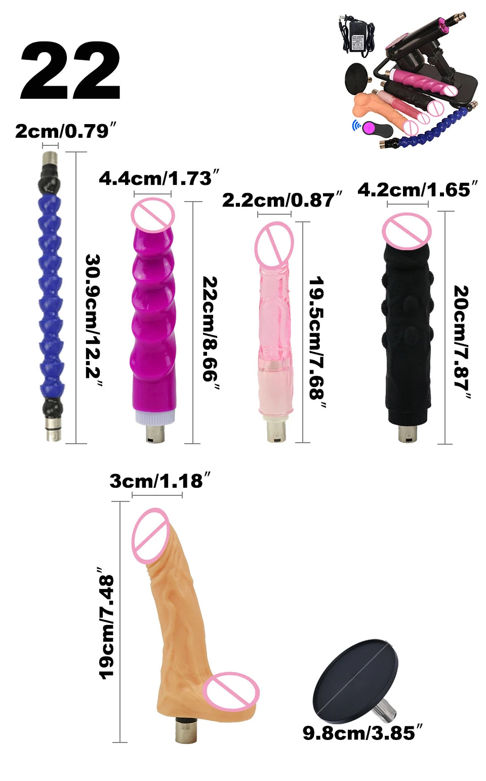 Wireless Remote Control Sex Machine Set