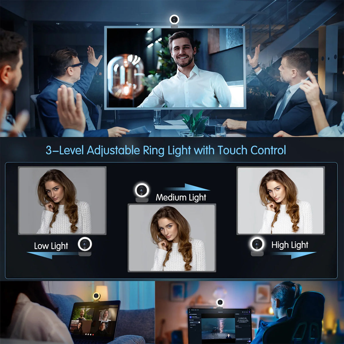 4K Streaming Ring Light Webcam