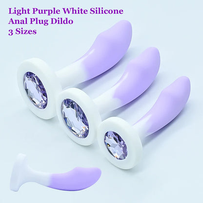Crystal Jewel Silicone Anal Plug — 5 Elegant Colours