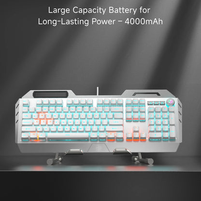 EWEADN Wired Mechanical Gaming Keyboard, Knob Blue Switch,104-Key,Ergonomic, Durable,Gaming/Typing, Laptops/PCs, Esports/Gaming