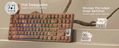 Wood Grain Mechanical Keyboard
