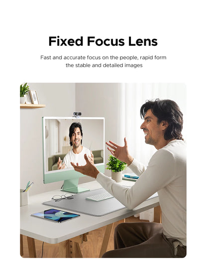 Full HD Webcam with Clear Audio Mic