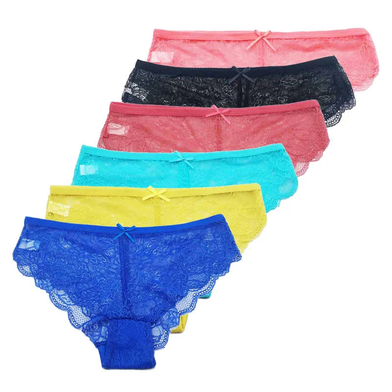 5 PCS/Set Hot Sale Sexy Lace Underwear Soft Underpants Ladies Panty Comfortable Women Cotton Panties 89319